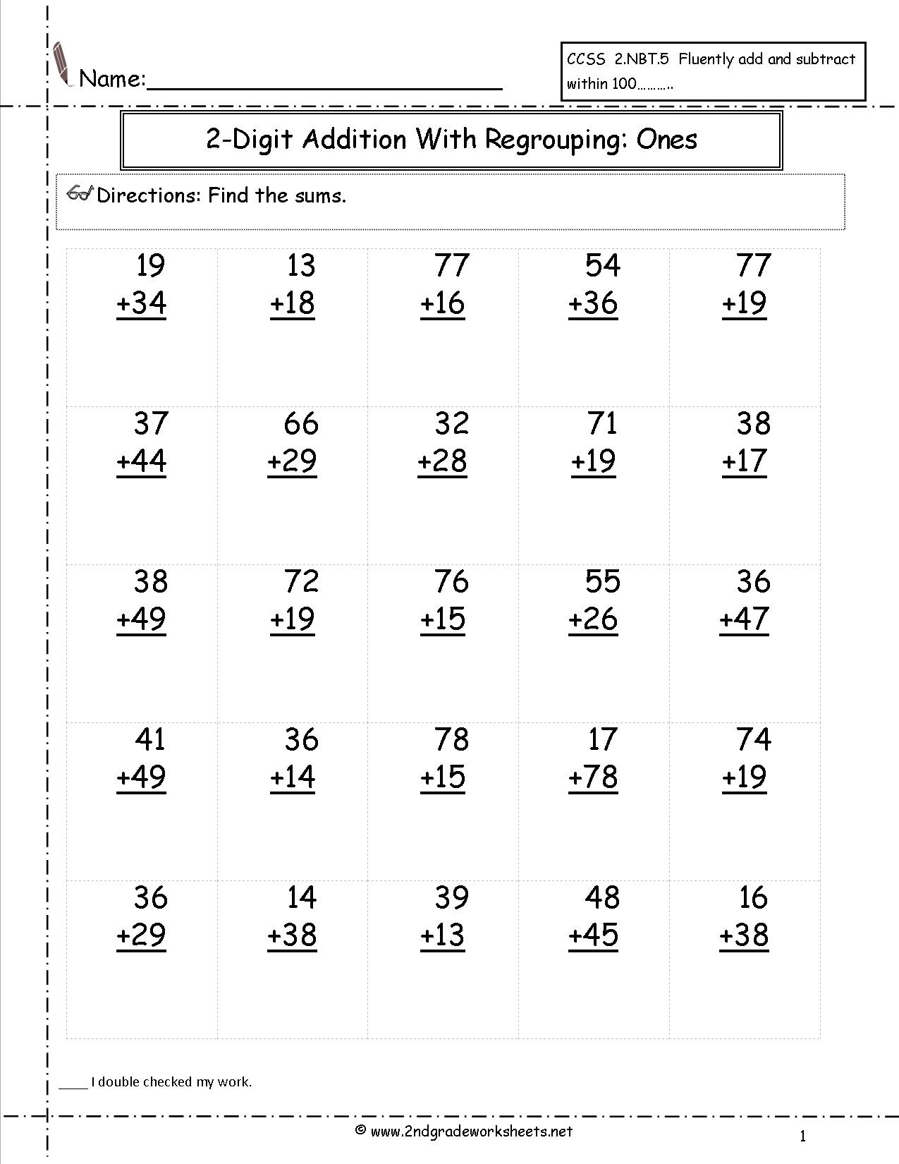 Free Math Worksheets And Printouts - Free Printable Worksheets For 2Nd Grade