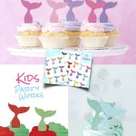 Free Mermaid Cupcake Toppers From Kidspartyworks. 26 Glitter   Free Printable Mermaid Cupcake Toppers