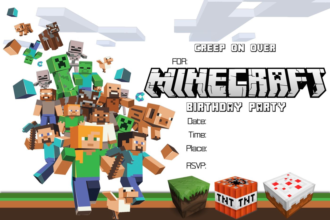 Free Minecraft Birthday Invitation Printable!!!! | Craftysusanita - Free Printable Minecraft Invitations