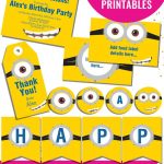 Free Minion Party Printables   Enjoy The Invitation, Birthday Banner   Free Printable Minion Food Labels