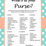 Free Mint Bridal Shower Game Printables | Important Info | Bridal   Free Printable Bridal Shower Games What&#039;s In Your Purse