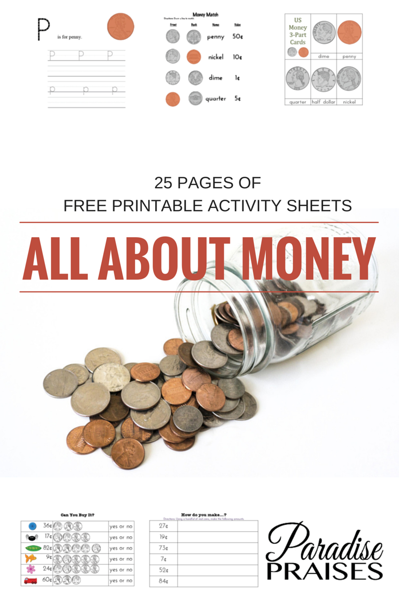 Free Money Printables | Paradise Praises Blog | Money Worksheets - Homeschooling Paradise Free Printable Math Worksheets Third Grade