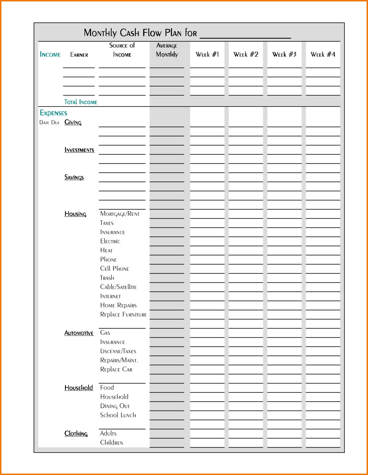 finance-sheets-printables