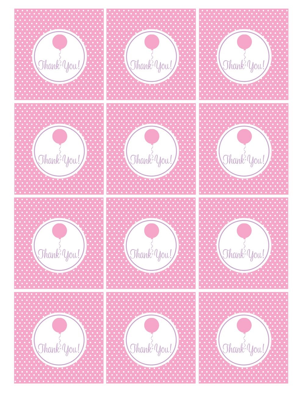 Free Pink And Purple (Girl) Birthday Printables From Green Apple - Free Printable Thank You Tags For Birthday Favors