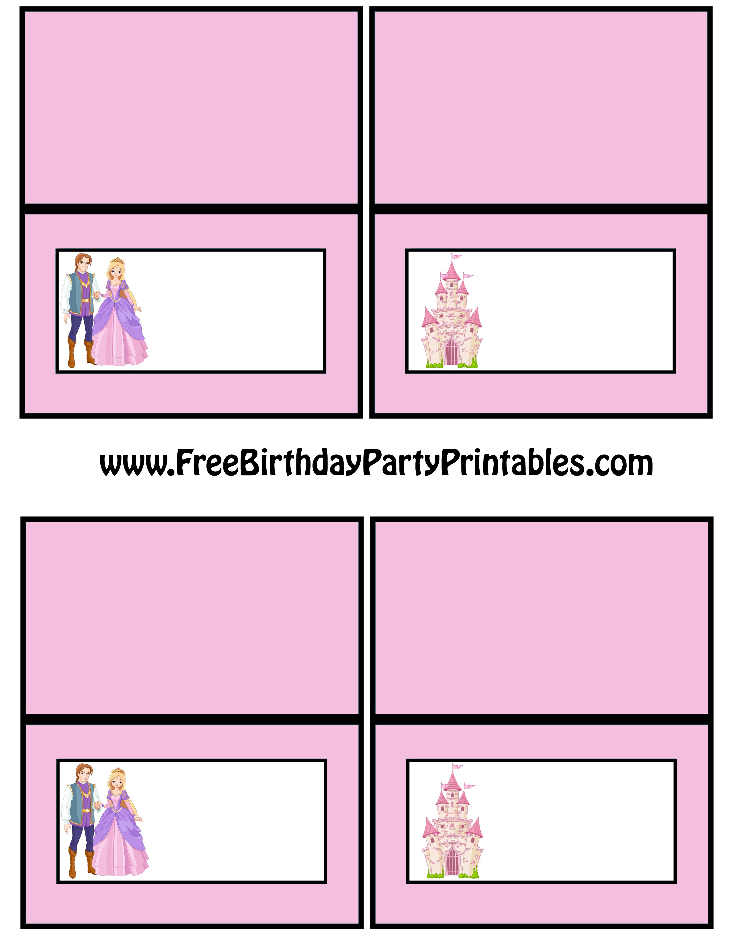 Free Princess Prince Castle Birthday Party Tent Food Cards - Free Printable Food Tent Cards