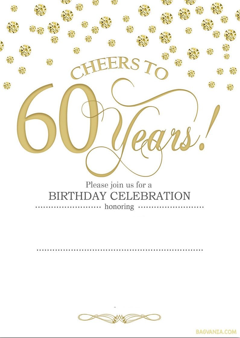 Free Printable 60Th Birthday | Kellies 50Th Bday Ideas | 60Th - Free Printable 60Th Wedding Anniversary Invitations
