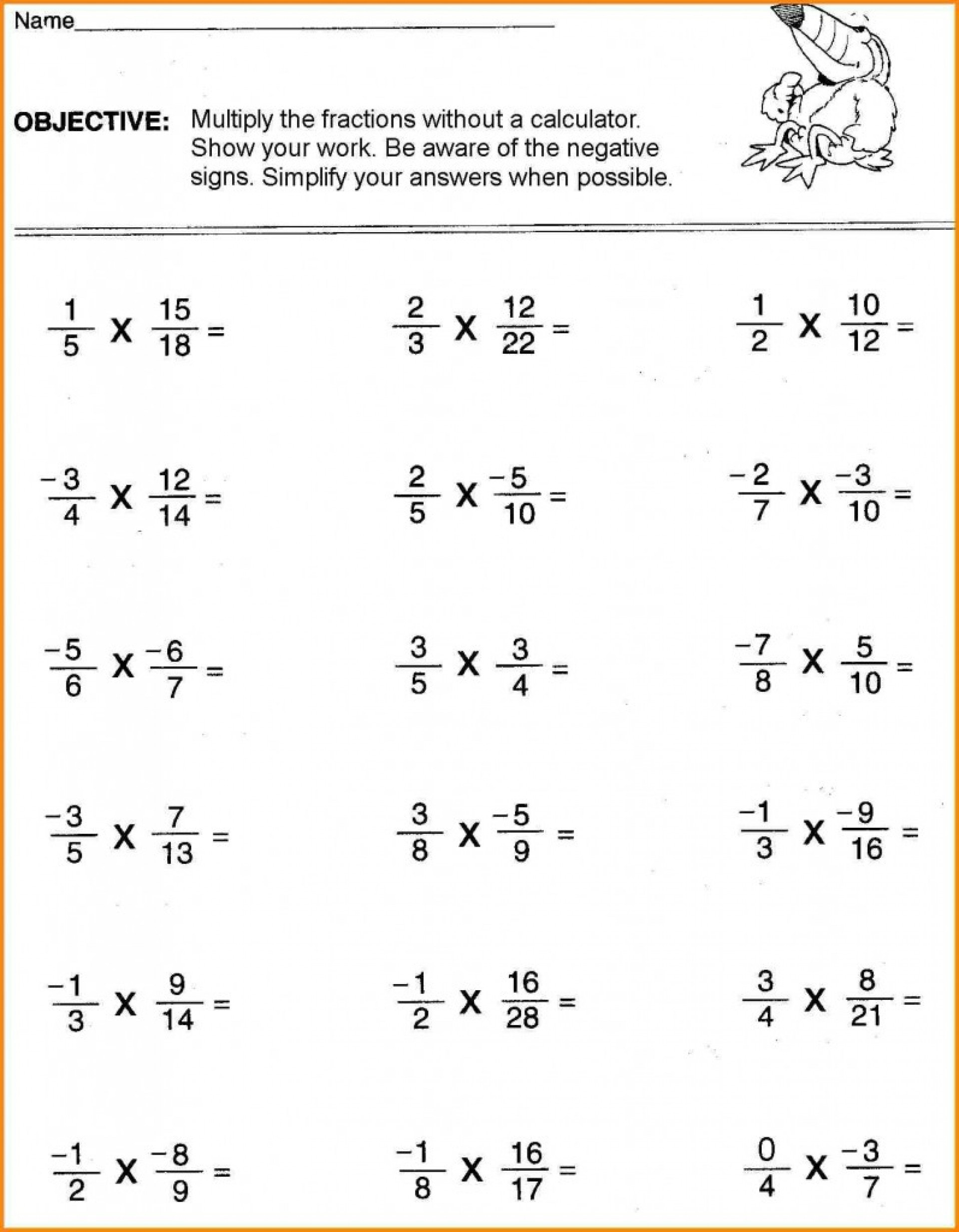 6th grade math practice sheets