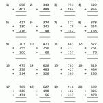 Free Printable Addition Worksheets 3 Digits   Free Printable 7Th Grade Math Worksheets