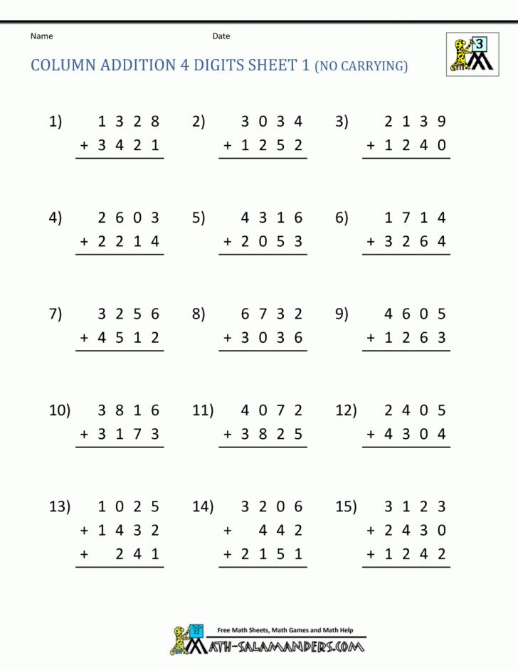 Free Printable Simple Math Worksheets