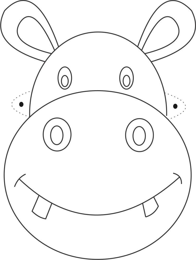 Free Printable Animal Masks Templates | Hippo Mask Printable - Animal Face Masks Printable Free