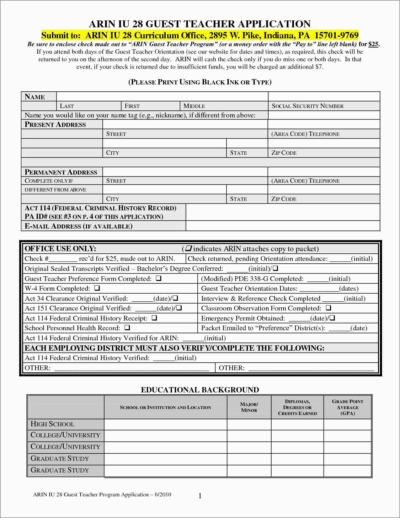 Free Printable Application For Employment Template Elegant 8 Best Of - Free Printable Application For Employment Template