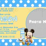 Free Printable Baby Mickey Mouse 1St Birthday Invitations | Jakes   Free Printable Baby Mickey Mouse Birthday Invitations