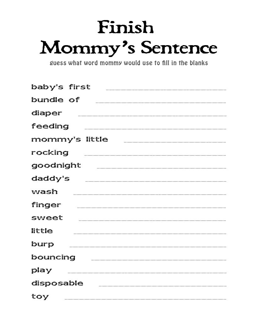 Free Printable Baby Shower Games | Showers | Free Baby Shower Games - Free Baby Shower Games Printable Worksheets