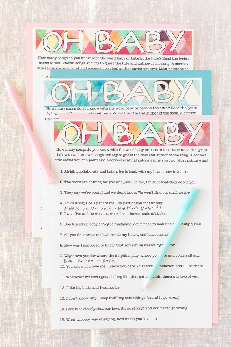 Free Printable Baby Shower Songs Guessing Game - Play Party Plan - Name That Tune Baby Shower Game Free Printable