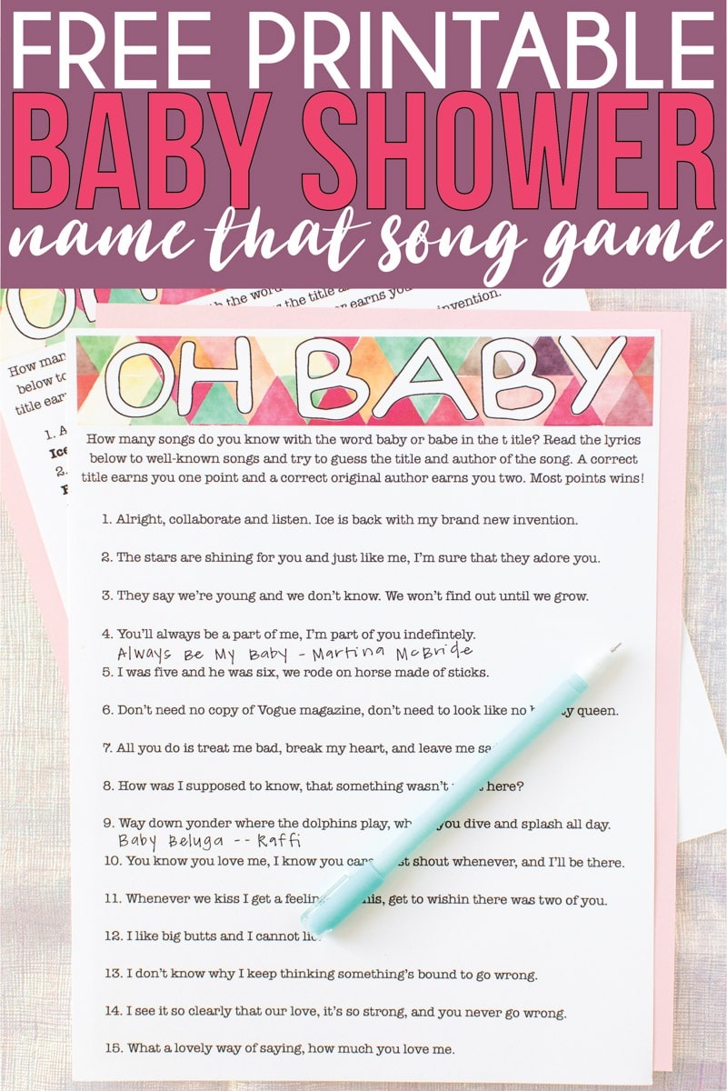 Free Printable Baby Shower Songs Guessing Game - Play Party Plan - What&amp;#039;s In Your Phone Baby Shower Game Free Printable