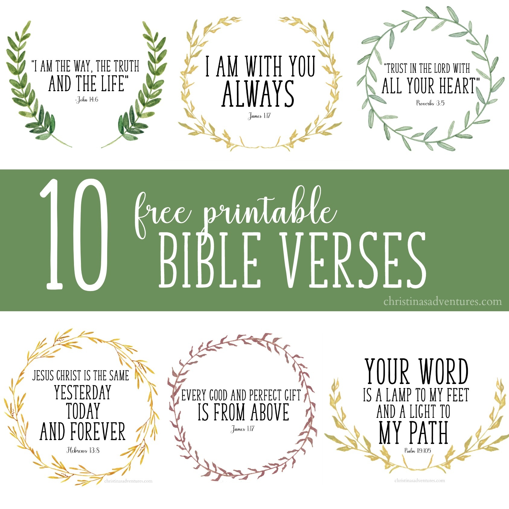 Free Printable Bible Verses - Christinas Adventures - Free Printable Bible Verses