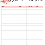 Free Printable Bill Tracker (74+ Images In Collection) Page 1   Free Printable Bill Tracker