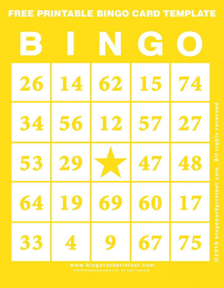 Printable Bingo Template Free