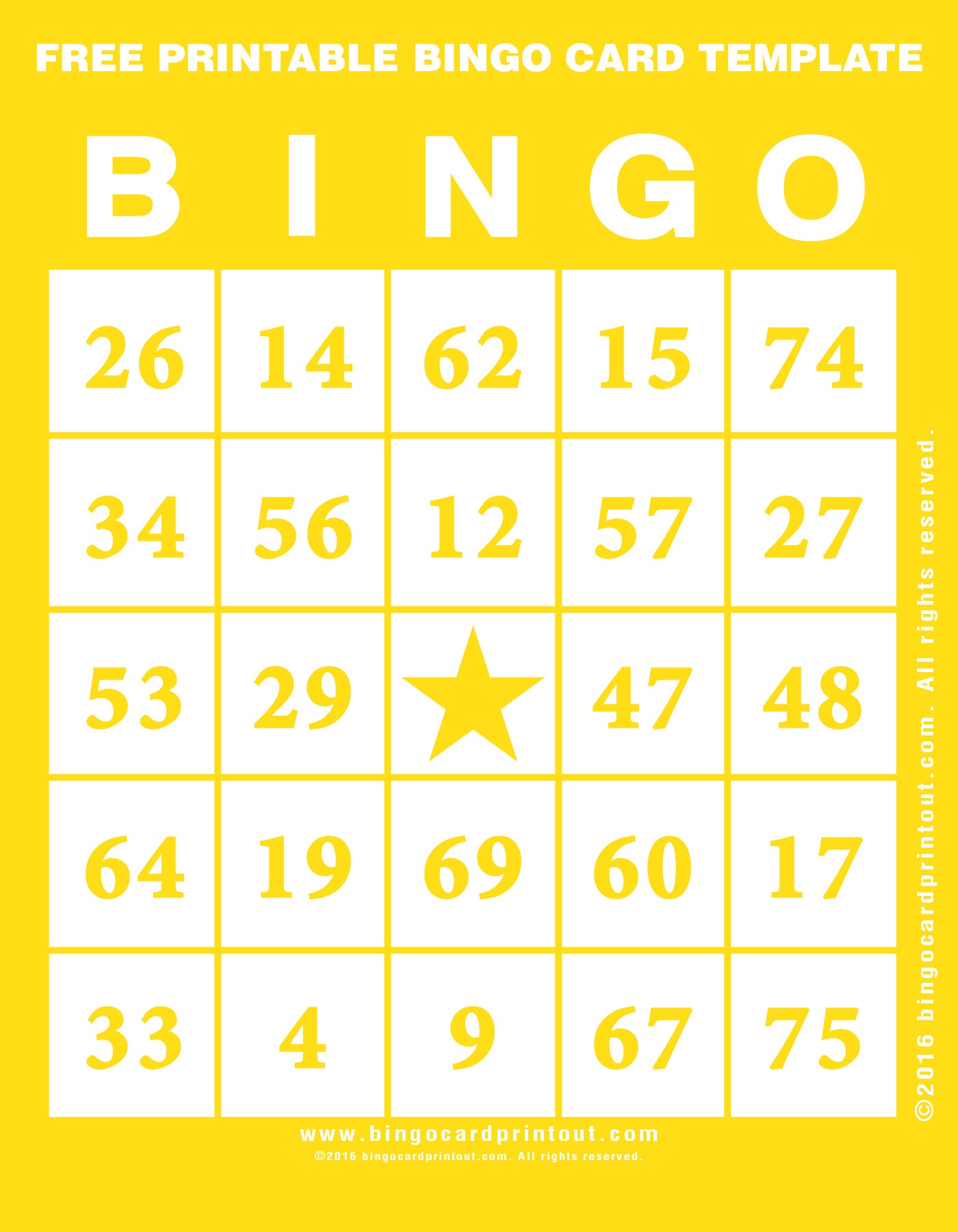 Free Printable Bingo Card Template - Bingocardprintout - Printable Bingo Template Free