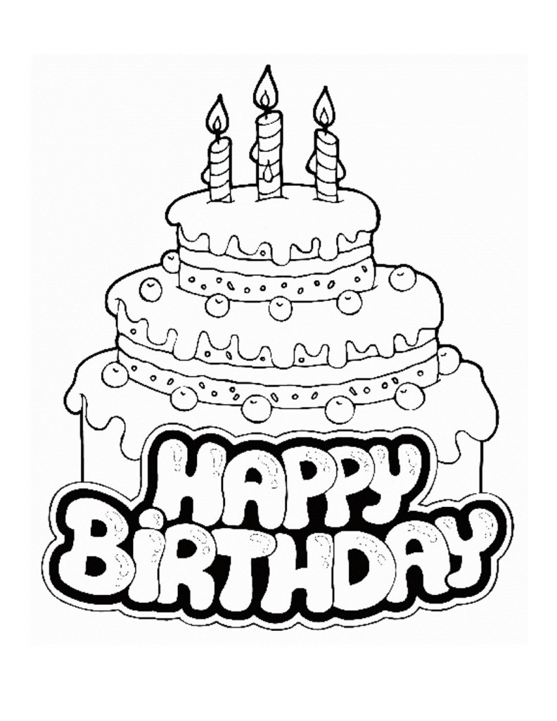 Free Printable Birthday Cake Coloring Pages For Kids #7058 Cake - Free Printable Birthday Cake