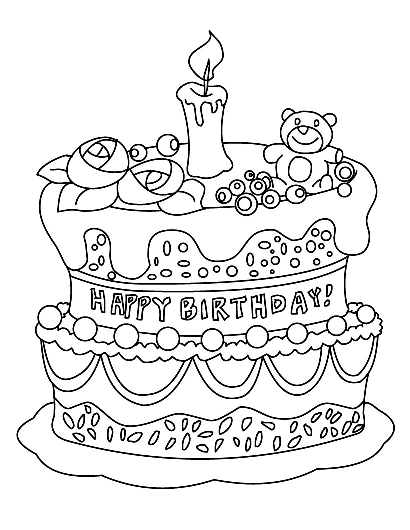 Free Printable Birthday Cake Coloring Pages For Kids - Free Printable Birthday Cake