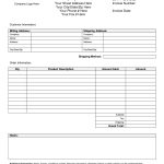 Free Printable Blank Invoice Sheet Templates Word Template Sample   Free Printable Customer Information Sheets