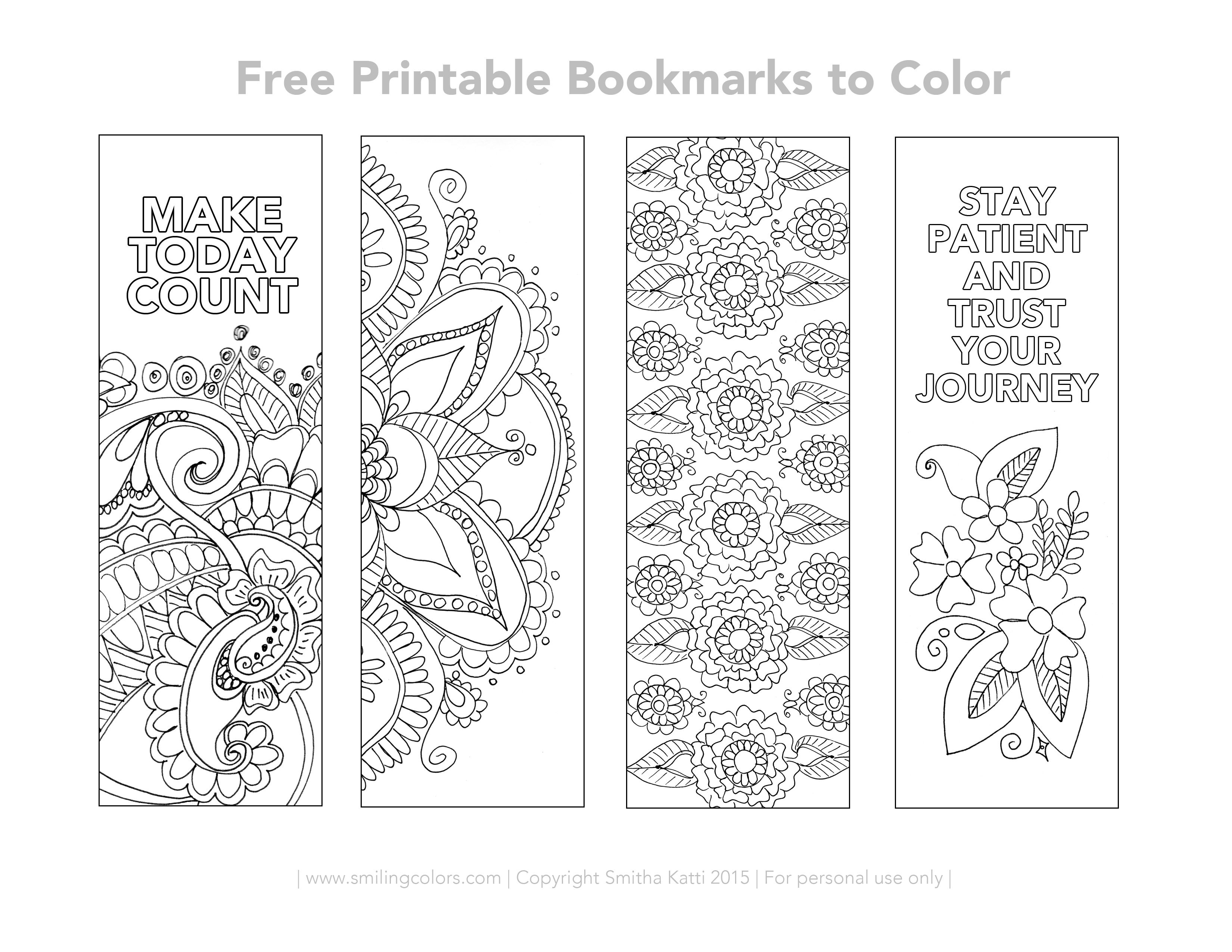 Free Printable Bookmarks To Color | Inspirational | Free Printable - Free Printable Christmas Bookmarks To Color