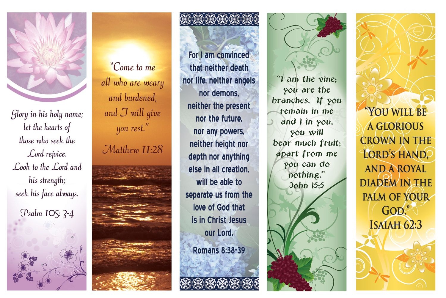 Christian Bookmarks. Instant Download. DIY Printable Bible Study