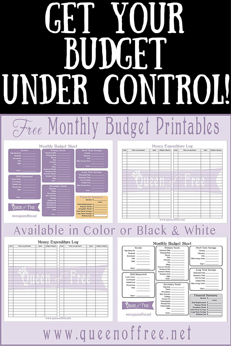 Free Printable Budget Worksheet - Queen Of Free - Free Printable Budget Sheets