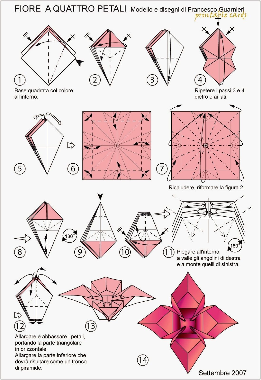 Free Printable Cards 2018: Free Printable Origami Rose | Origami - Free Easy Origami Instructions Printable