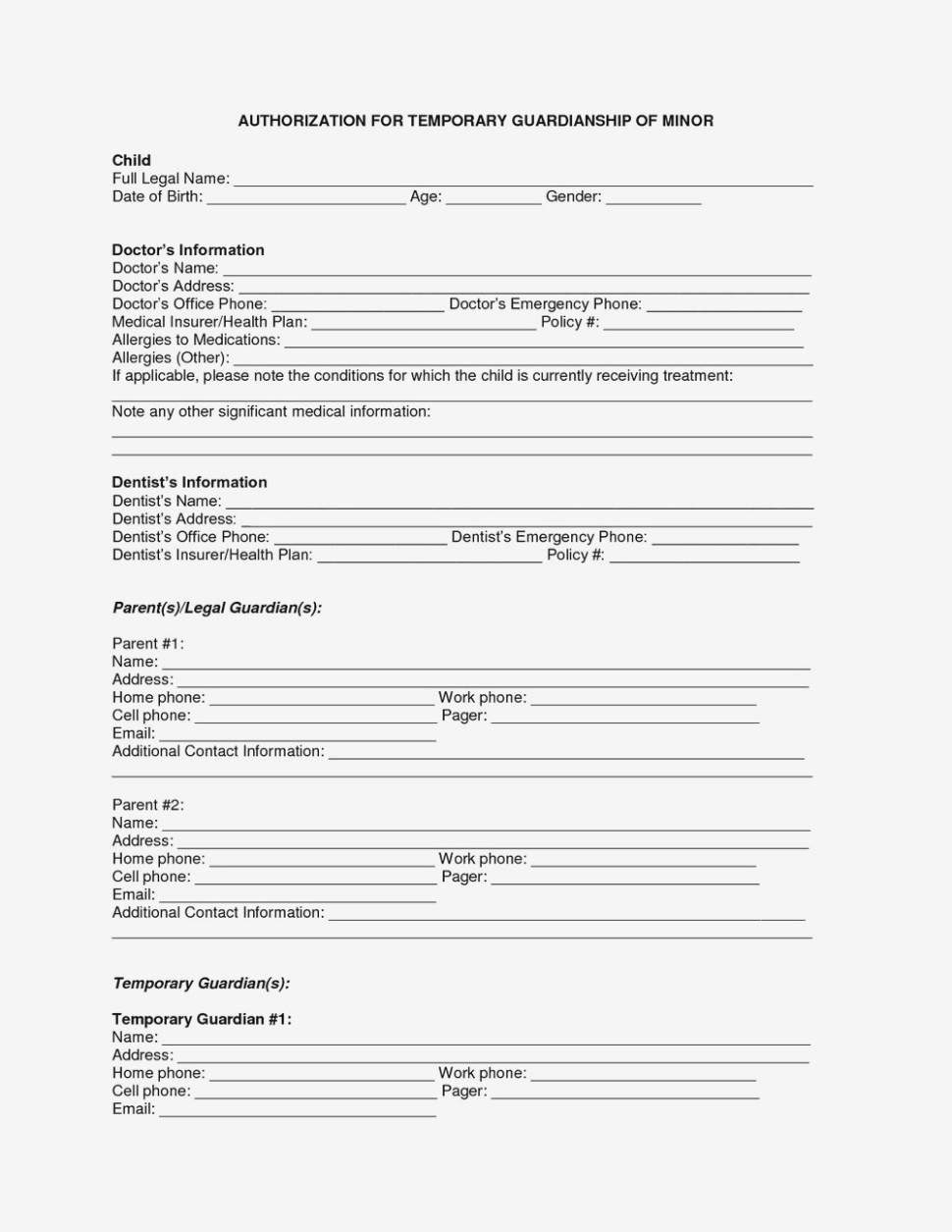Free Printable Child Medical Consent Form For Grandparents | Resume - Free Printable Child Medical Consent Form