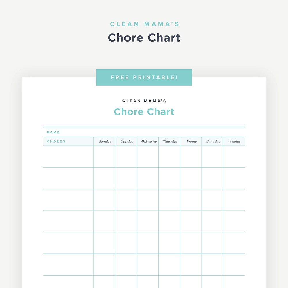 Free Printable : Chore Chart - Clean Mama - Chore Chart For Adults Printable Free