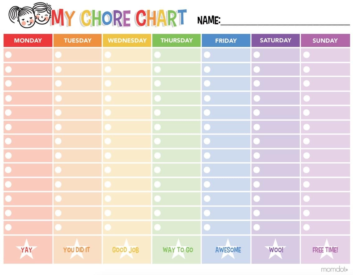 Free Printable Pictures For Chore Charts Free Printable