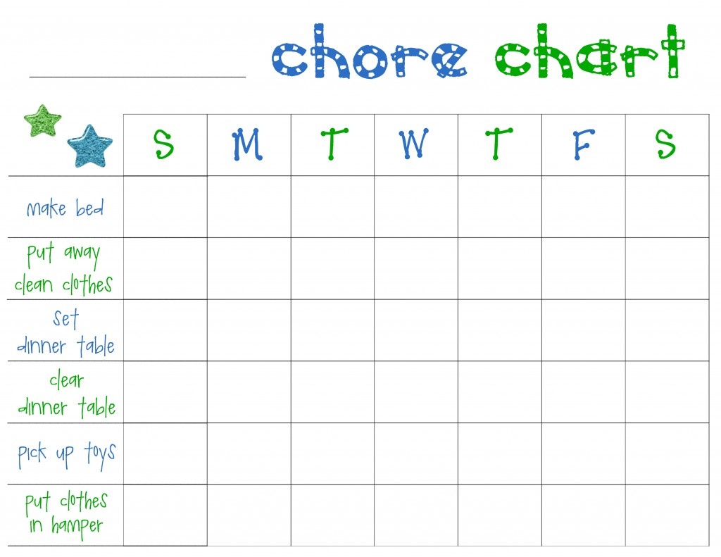 Free Printable Chore Charts For Toddlers - Frugal Fanatic - Free Printable Chore Charts For Kids