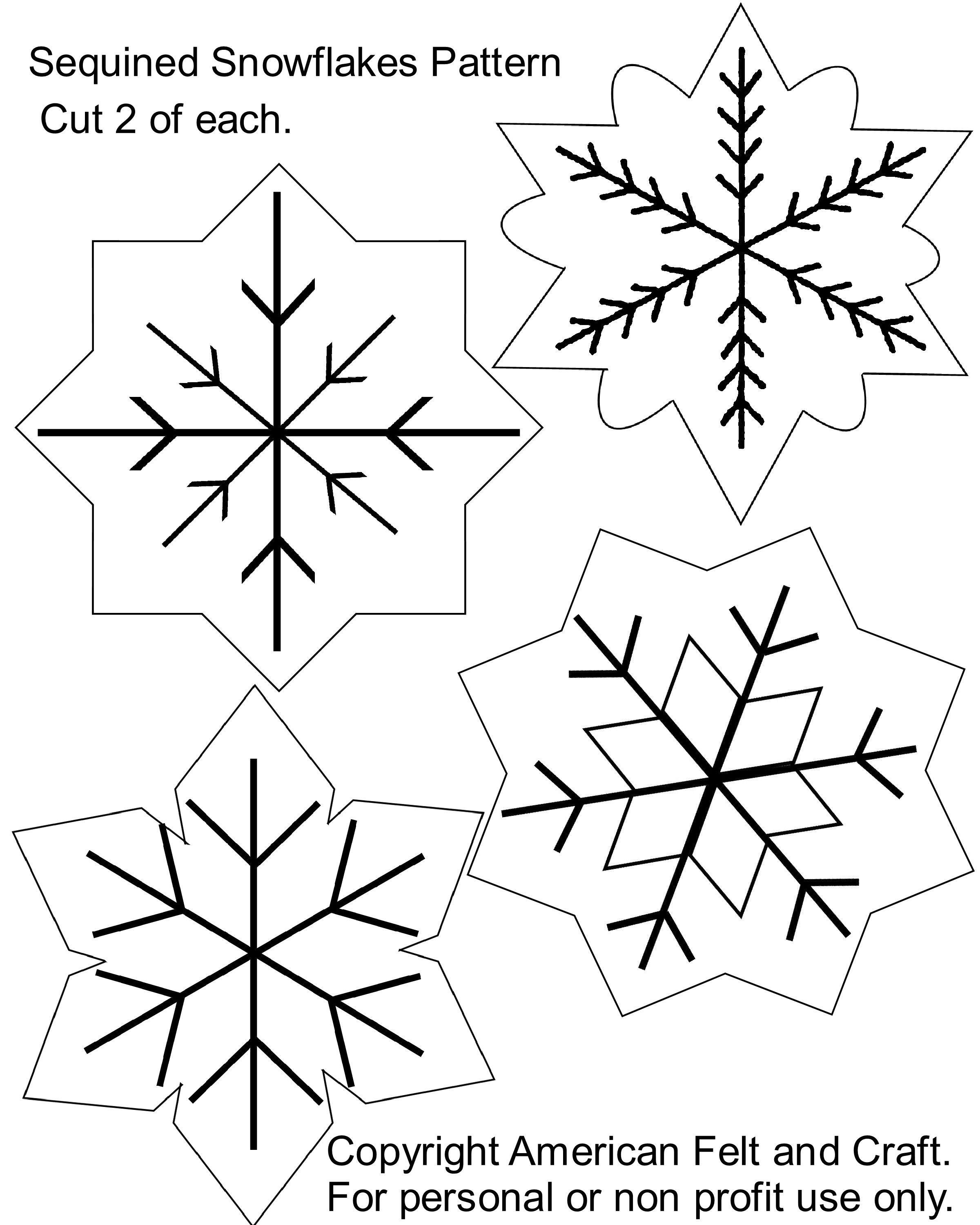 Free Printable Christmas Cutouts Sequin Snowflakes Felt Christmas - Free Printable Christmas Cutouts