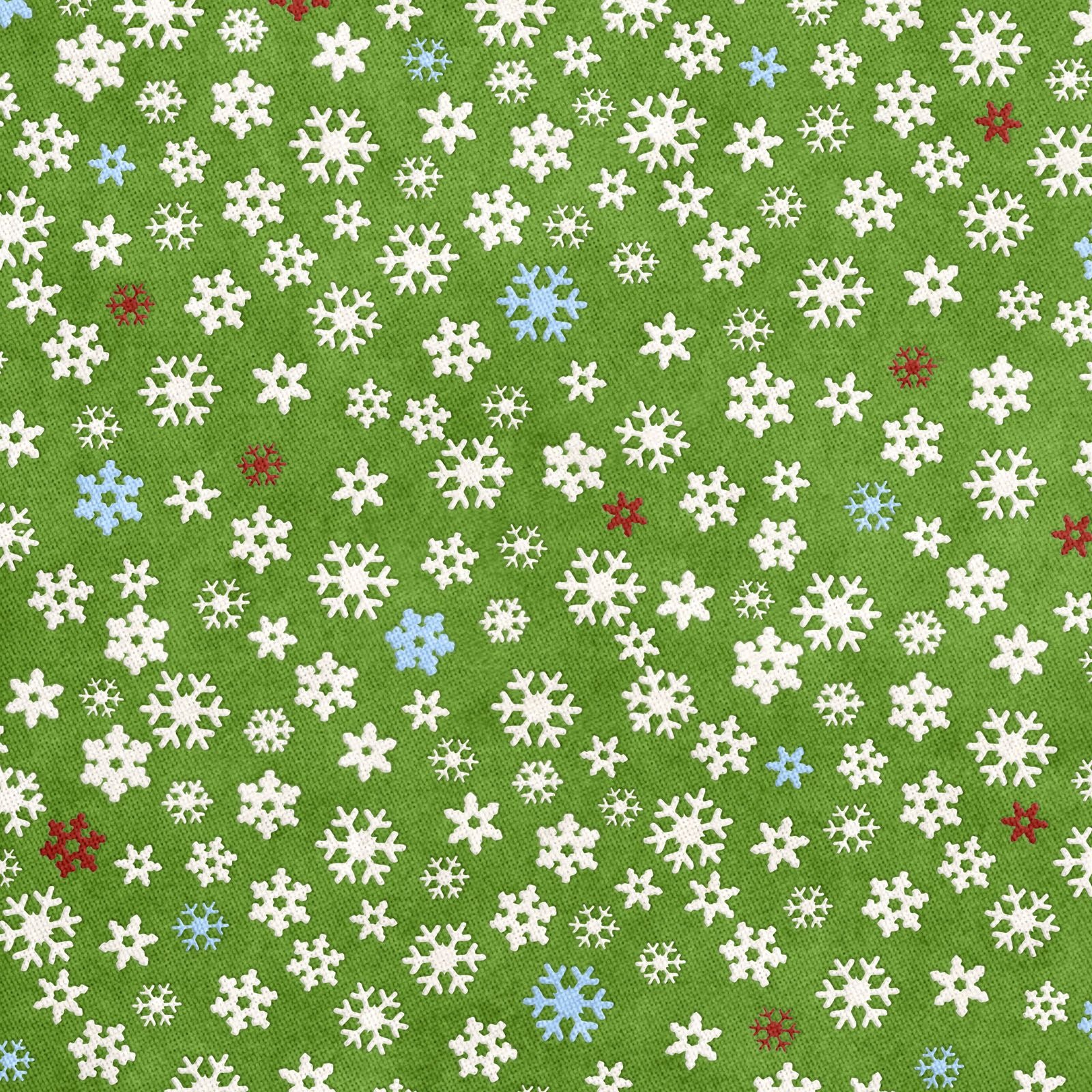 Free Printable Christmas Gift Wrapping Paper - Snowflakes On Green - Free Printable Christmas Paper
