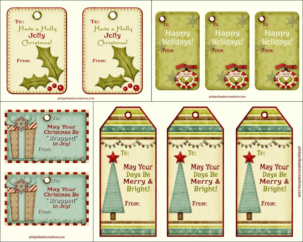 Free Printable Christmas Tags - Pink Polka Dot Creations - Free Printable Christmas Tags