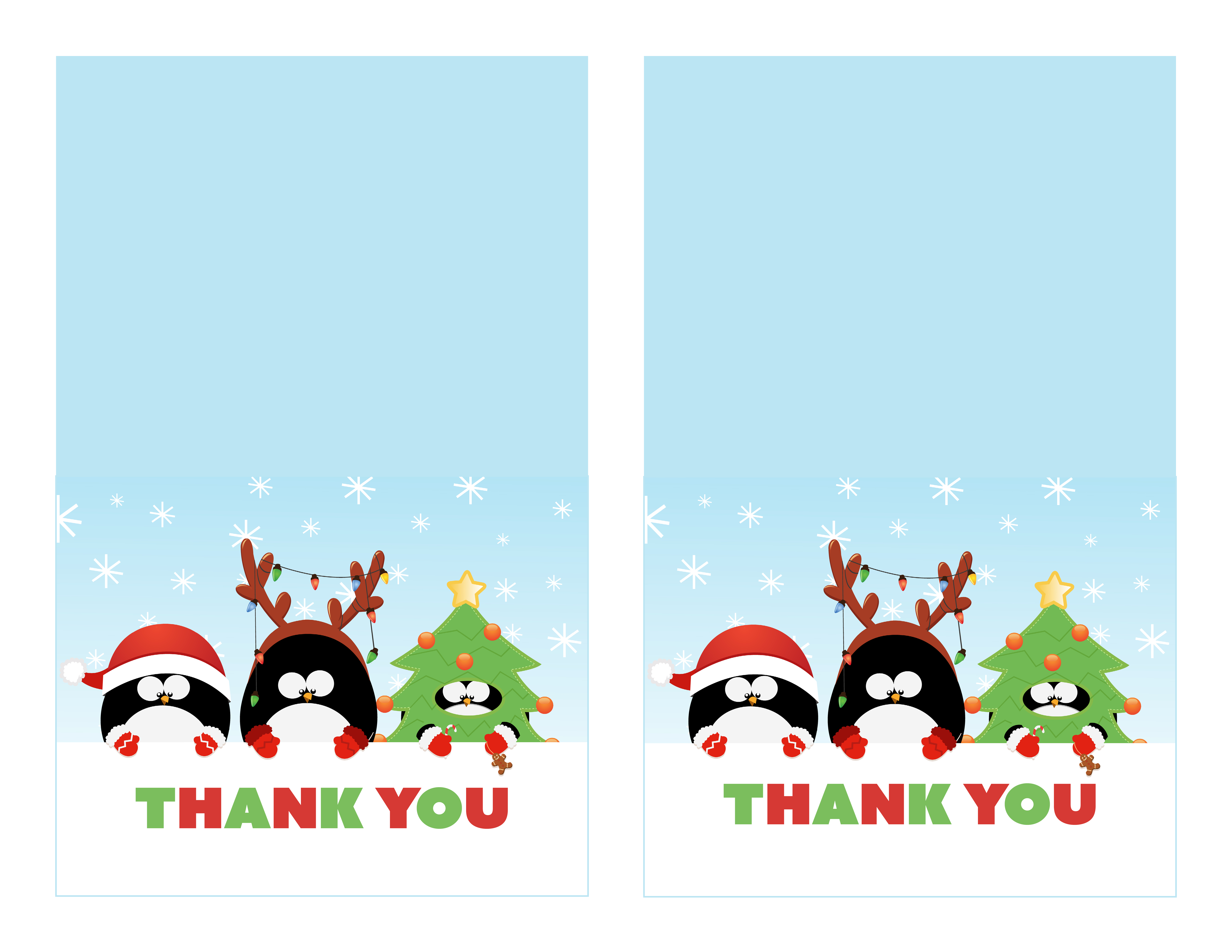 Free Printable Christmas Thank You Cards - Printable Cards - Christmas Thank You Cards Printable Free