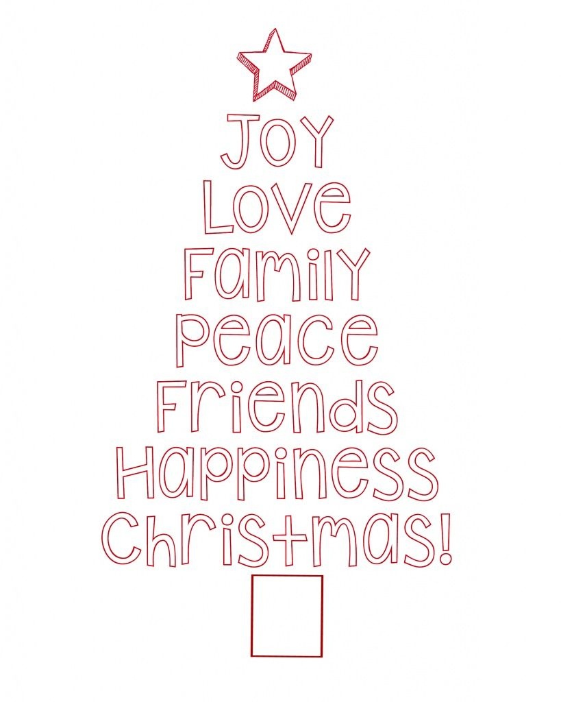 Free Printable Christmas Tree Word Art &amp;amp; Pillow Idea | Holiday - Merry Christmas Stencil Free Printable