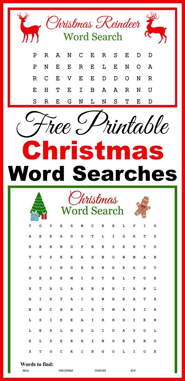 Free Printable Christmas Word Searches For Kids (And Adults - Free Printable Christmas Word Games