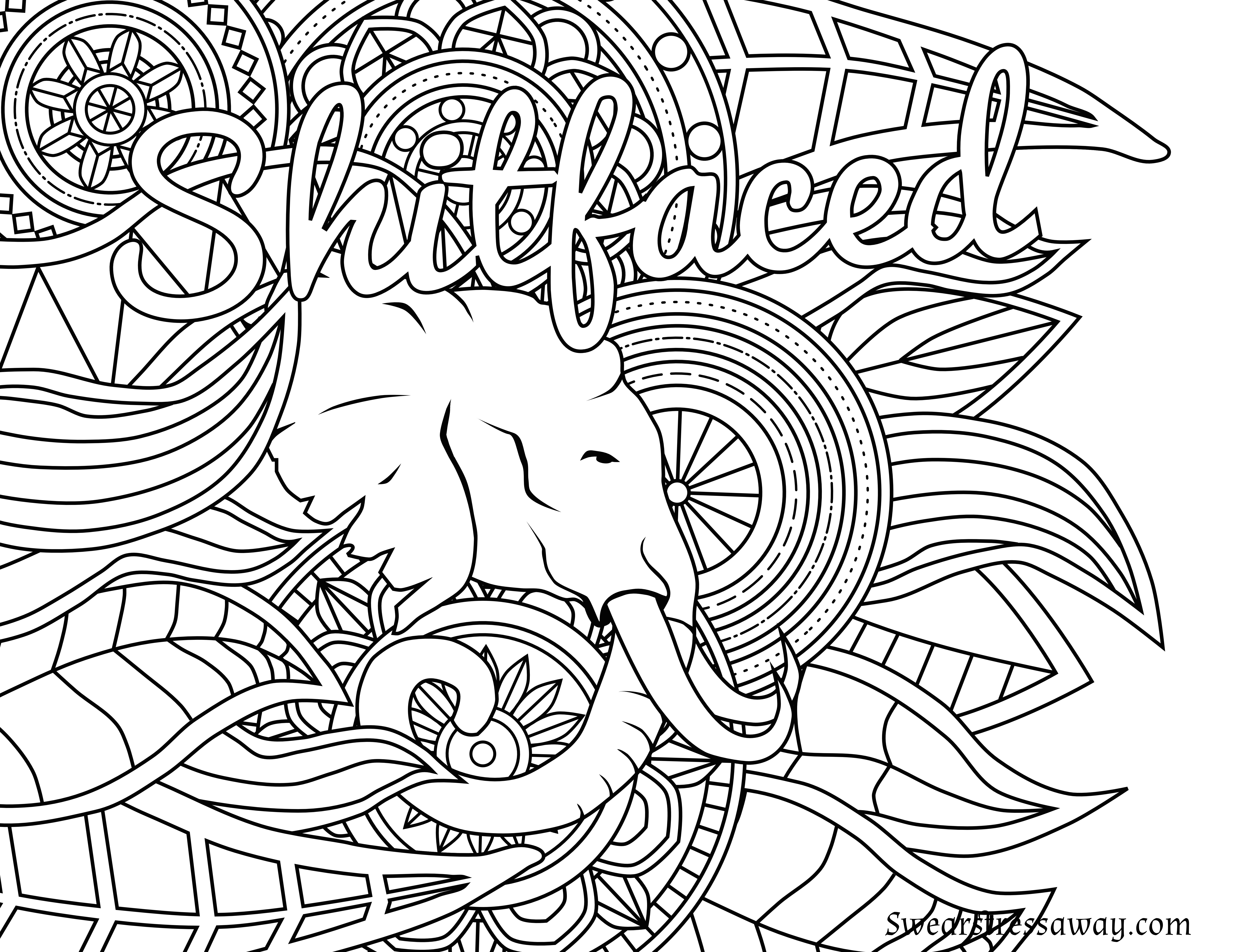 Free Printable Coloring Page - Shitfaced - Swear Word Coloring Page - Free Printable Coloring Pages For Adults Only Swear Words