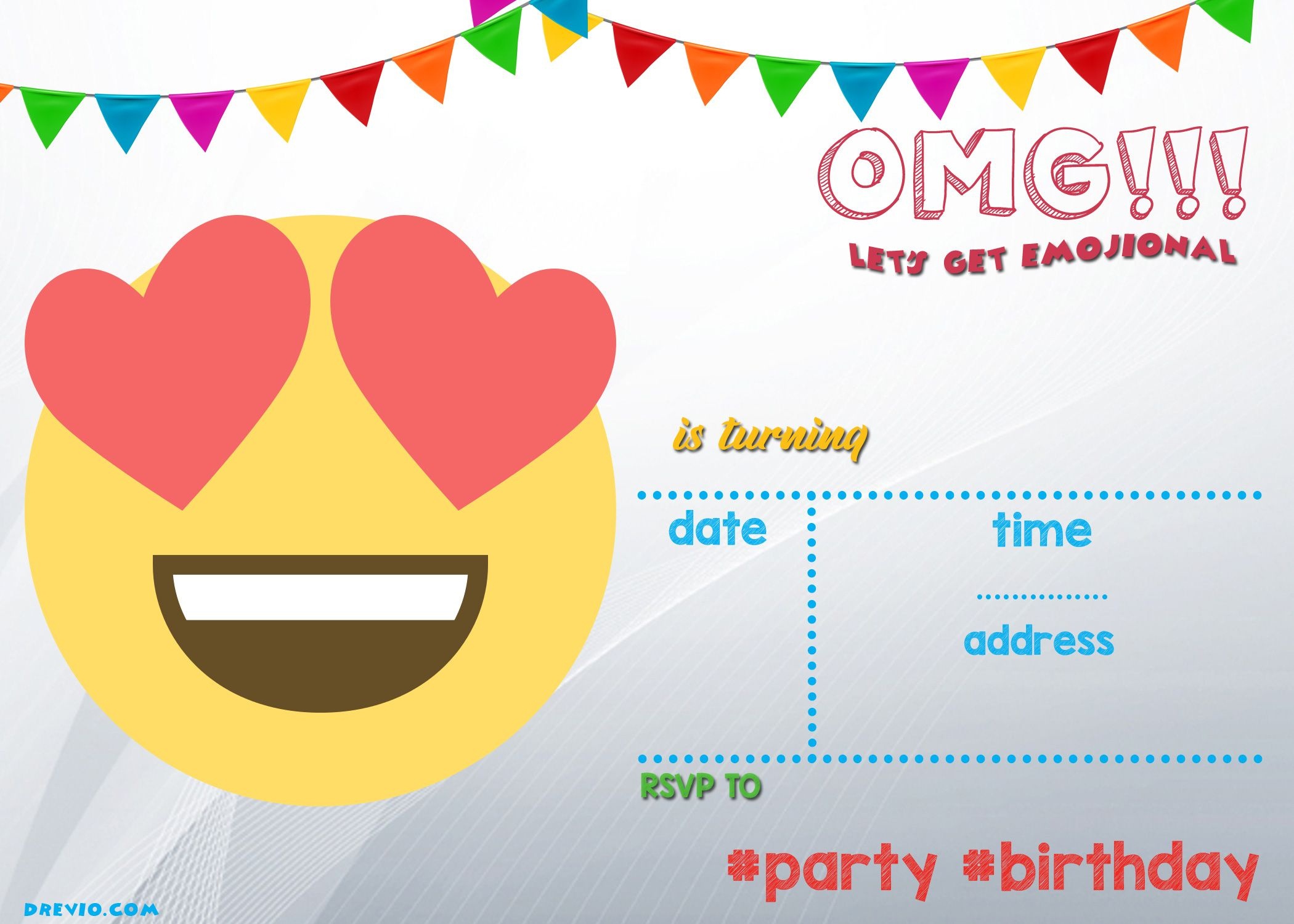 Free Printable Emoji Invitation | Free Printable Birthday - Free Printable Emoji B Day Invites
