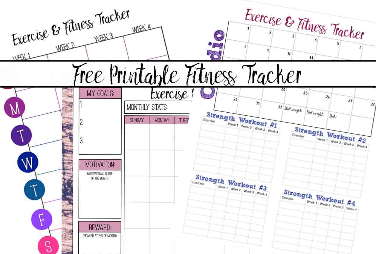 Free Printable Fitness Trackers: 3 Different Monthly Designs - Free Printable Fitness Tracker