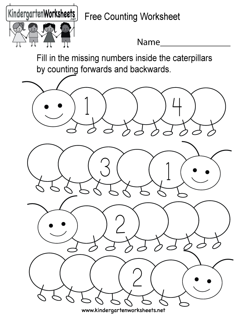 Free Printable Free Counting Worksheet For Kindergarten - Free Printable Counting Worksheets
