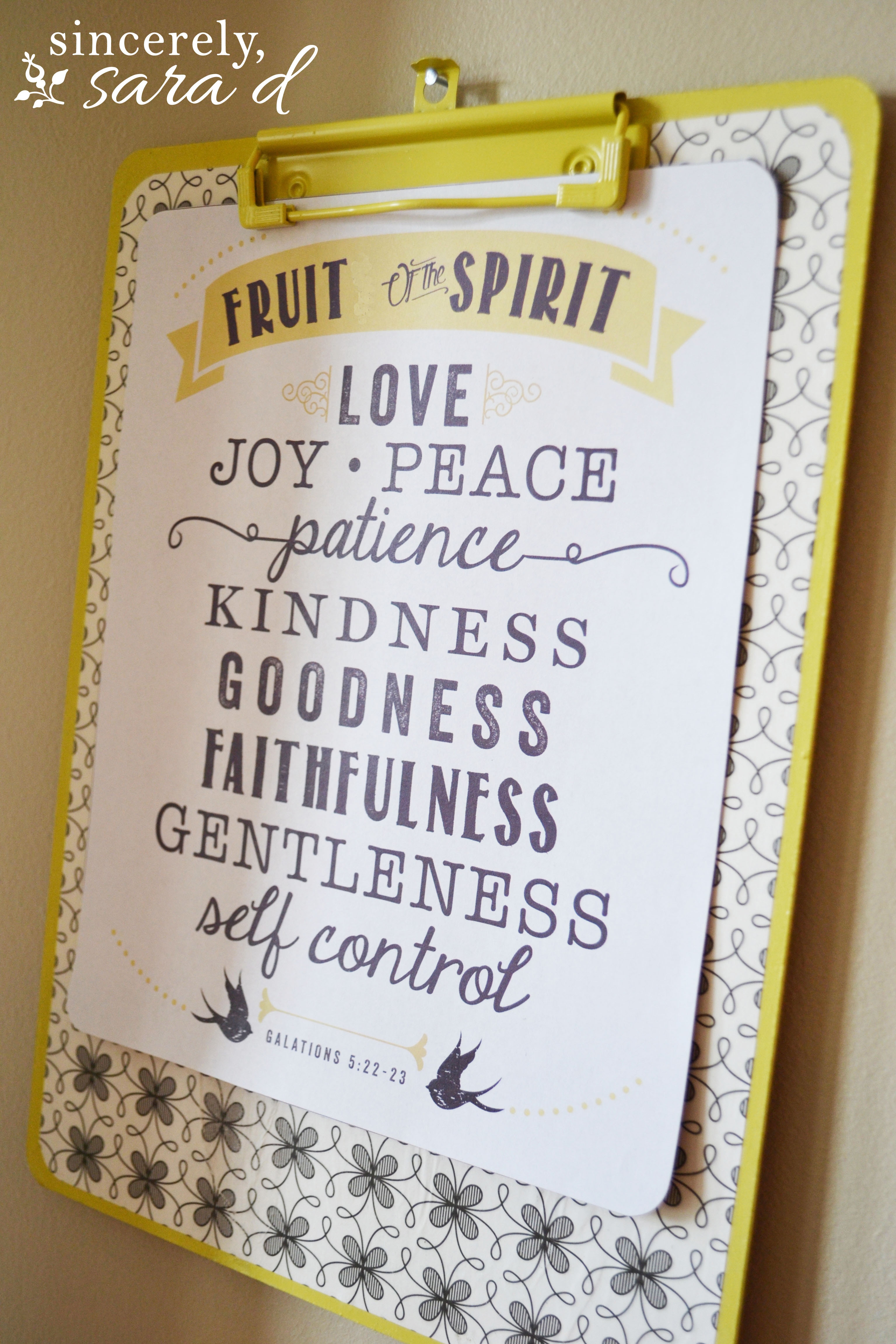 Free Printable Fruit Of The Spirit - Sincerely, Sara D. - Fruit Of The Spirit Free Printable