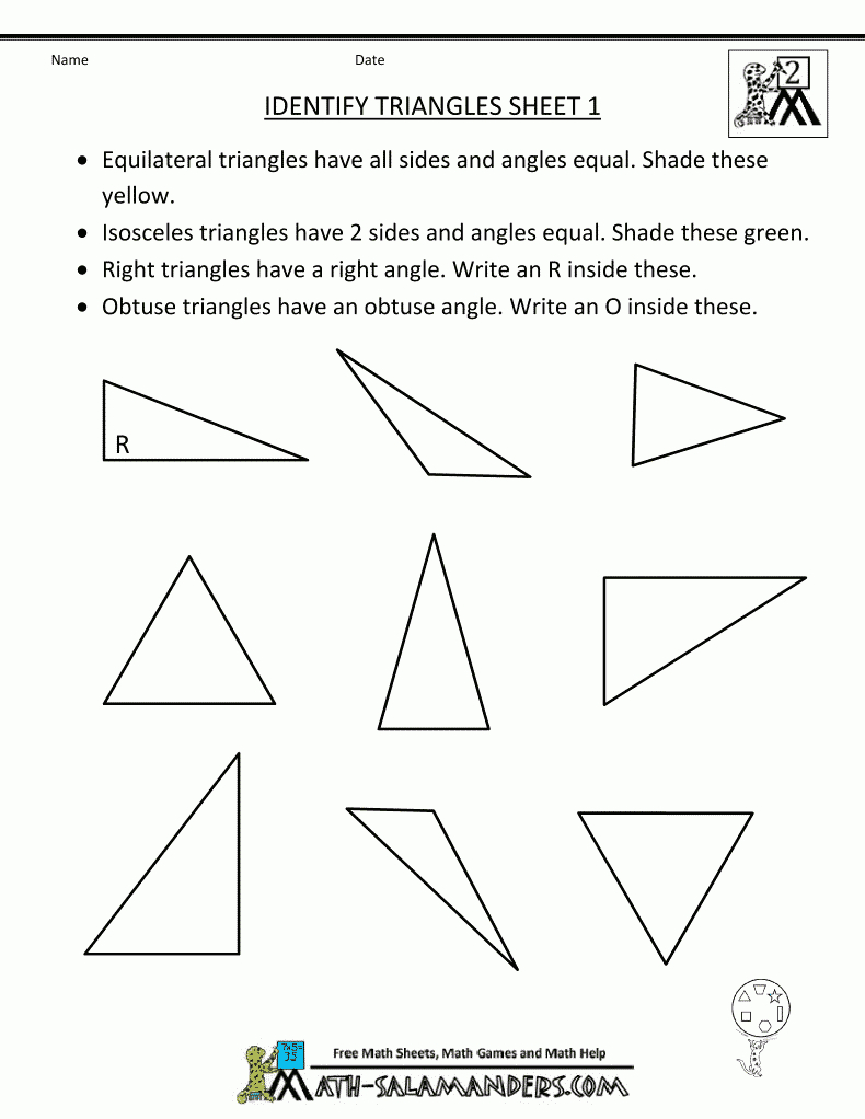 Free Printable Geometry Sheets Identify Triangles 1 | Geometry - Homeschooling Paradise Free Printable Math Worksheets Third Grade