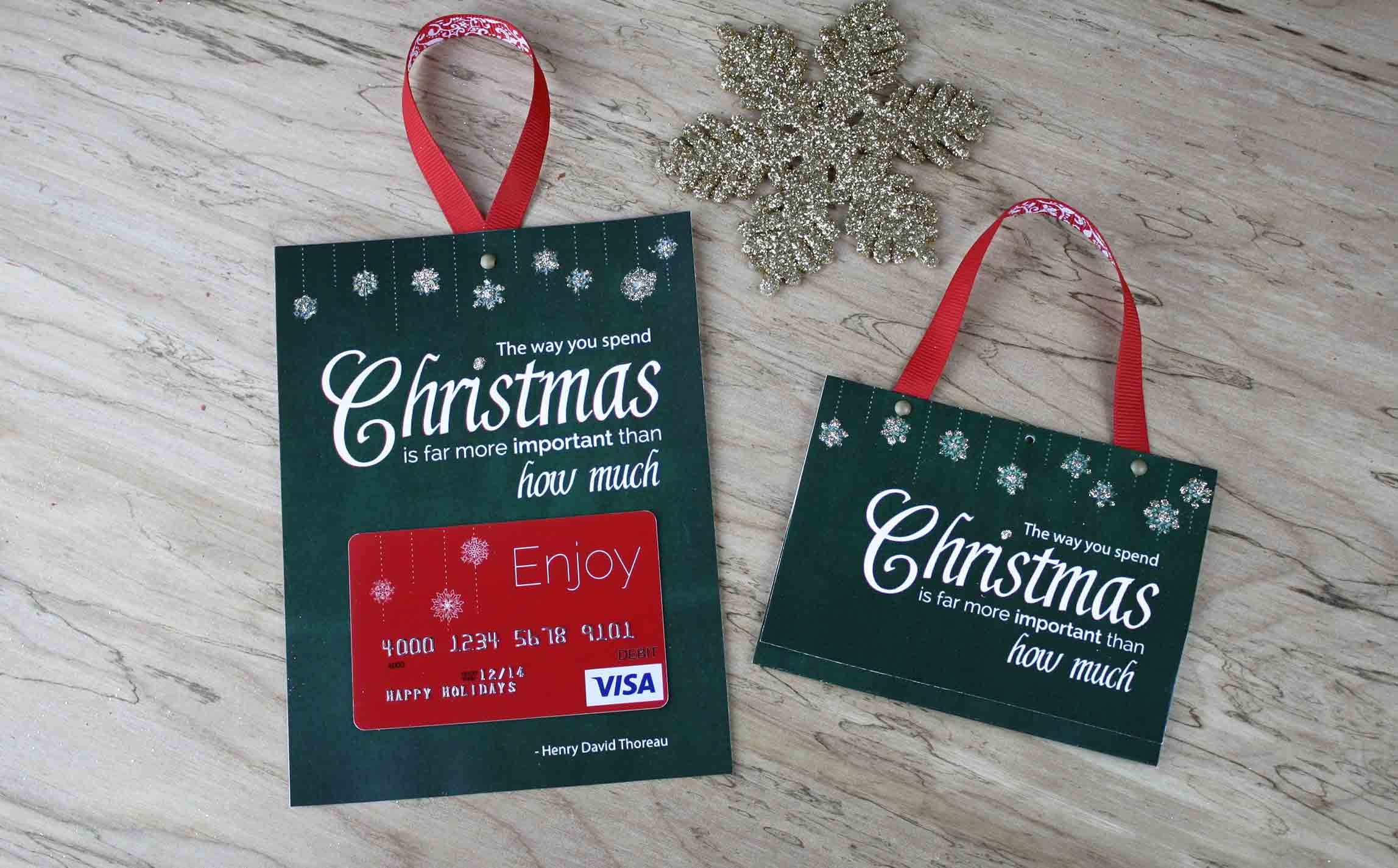 Free Printable| Gift Card Holder Spend Christmas - Free Printable Christmas Money Holder Cards