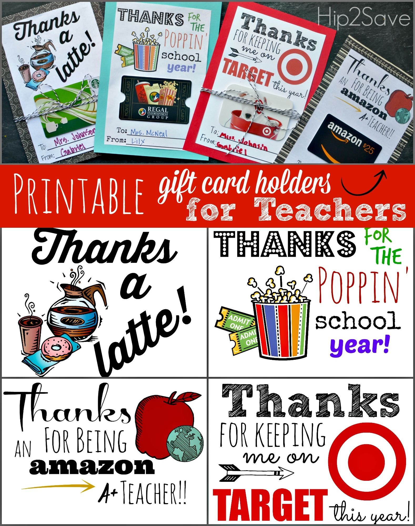 Free Printable Gift Card Holders For Teacher Gifts | Printables - Free Teacher Appreciation Week Printable Cards