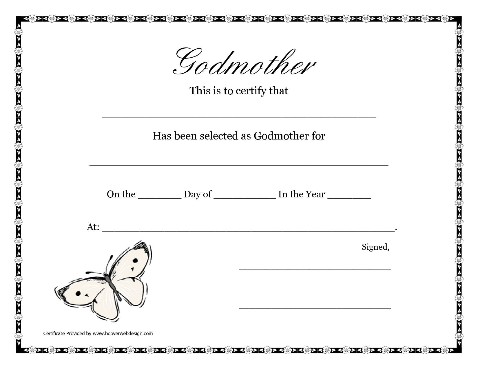 Free Printable Godparent Certificates | Printable Godmother - Free Online Printable Baptism Certificates