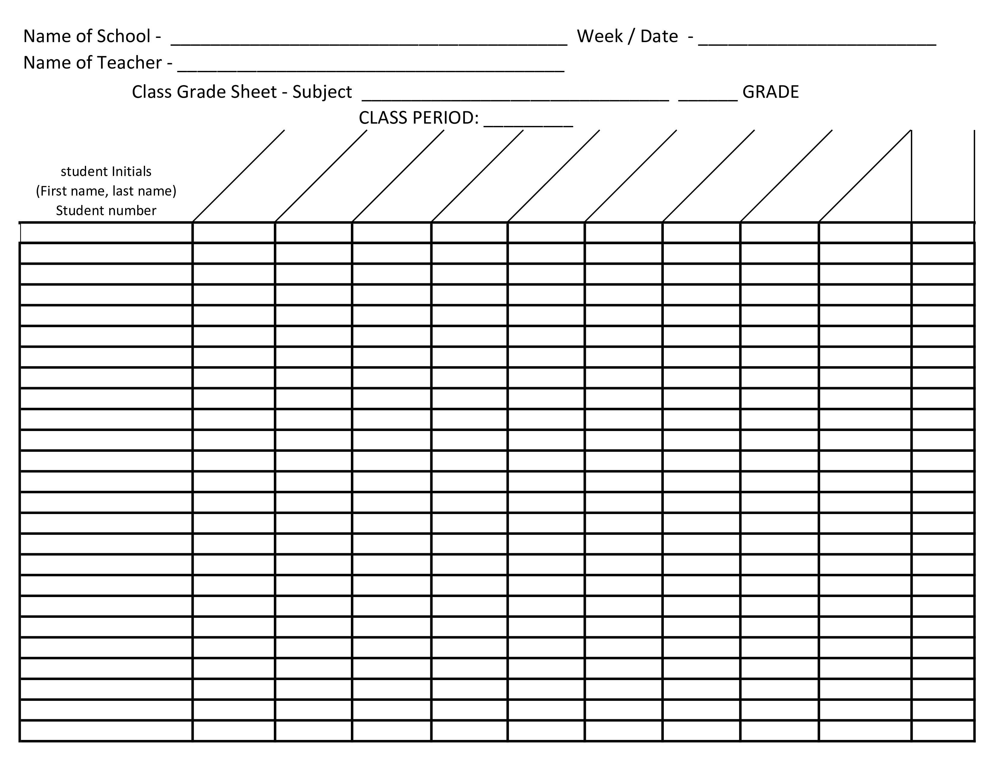 Free Printable Grade Sheet | Ellipsis - Free Printable Homework Assignment Sheets